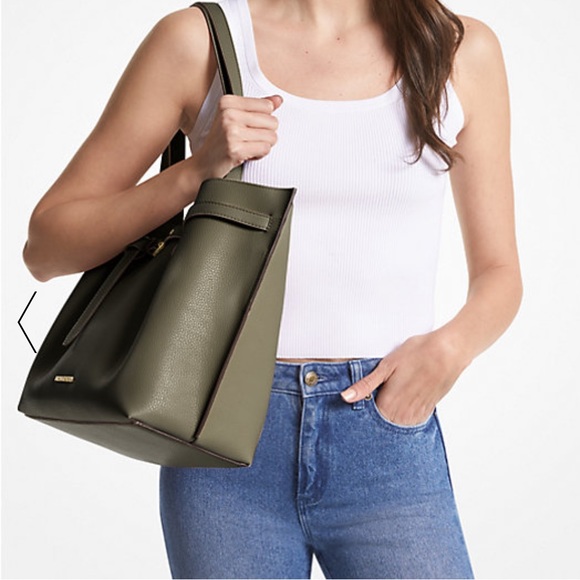 MICHAEL KORS OLIVE color 
Emilia Large Pebbled Leather Tote Bag - Picture 3 of 5